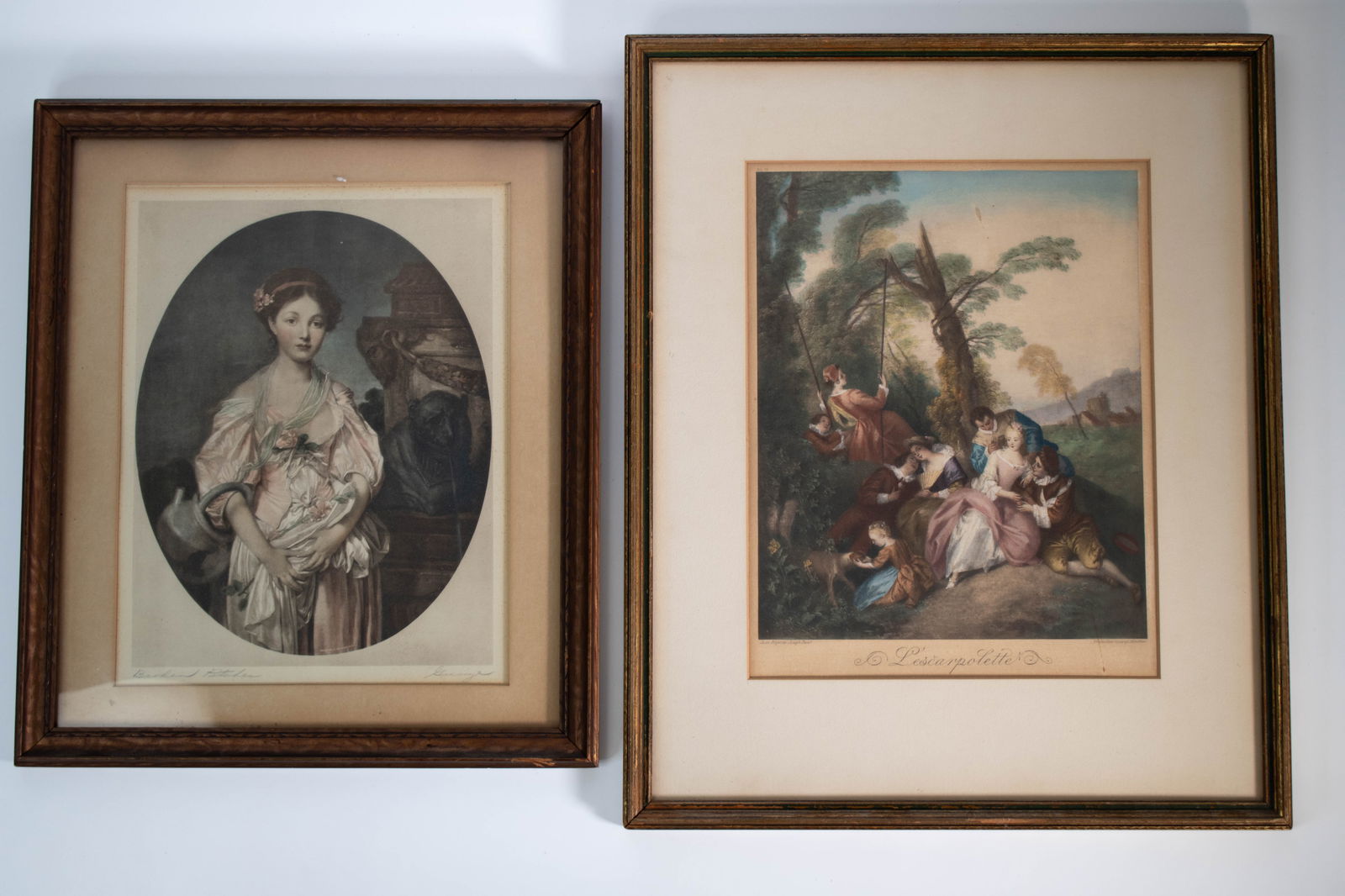 Etchings, After Jean Baptiste and Another: Fine etchings Circa 1880-1900. Largest frame Height 20.5" Length 16.5" ****We Offer In-House Shipping***