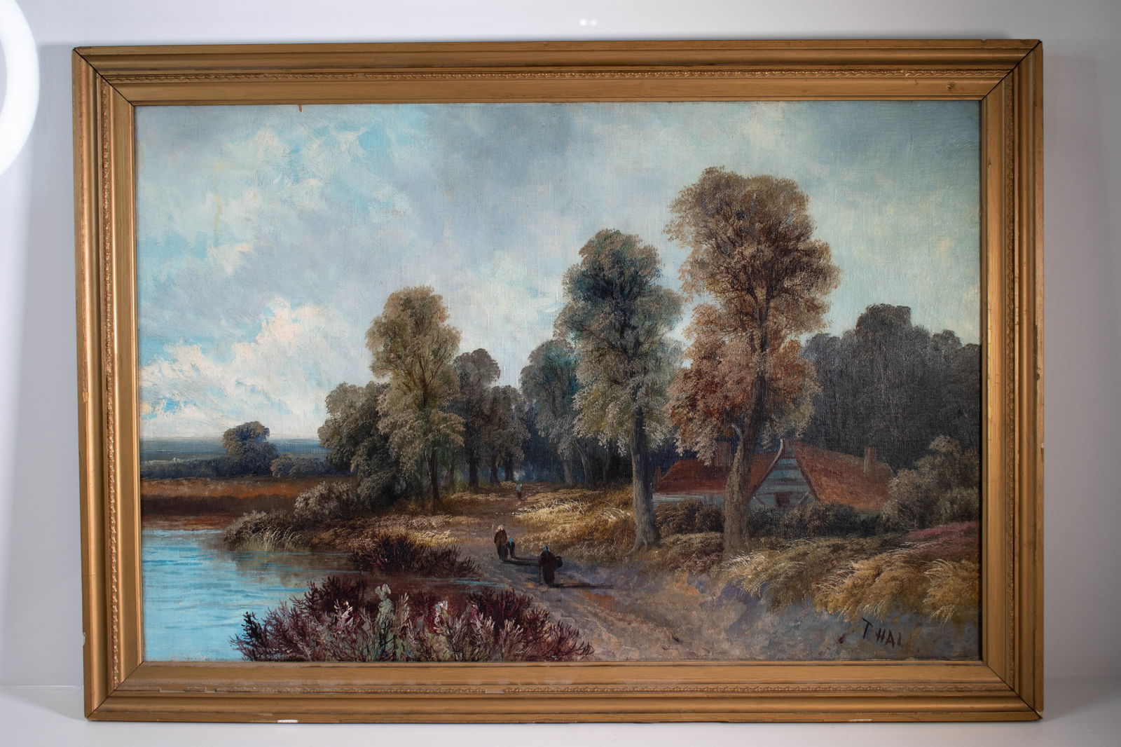 Thomas Hall Landscape Painting (American 1883): Thomas Hall American / Swedish 1883-1958. Well listed. Height 23.5" Length 34" ****We Offer In-House Shipping***