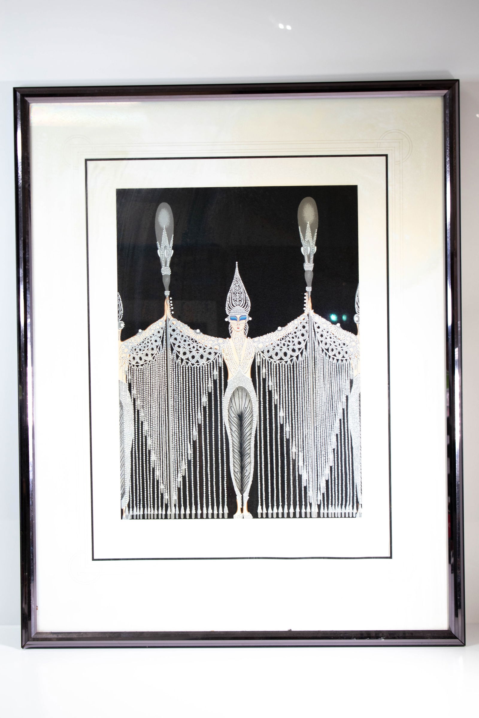 Erte 'Les Bijoux De Perles' Russian / French 1892: A fine limited edition of erte''s Les Bijoux De Perles, 'The Pearl Jewels', Erte 'Romain De Tirtoff' Russian / French 1892-1990. . Height 36.5" Length 29" ****We Offer In-House Shipping***