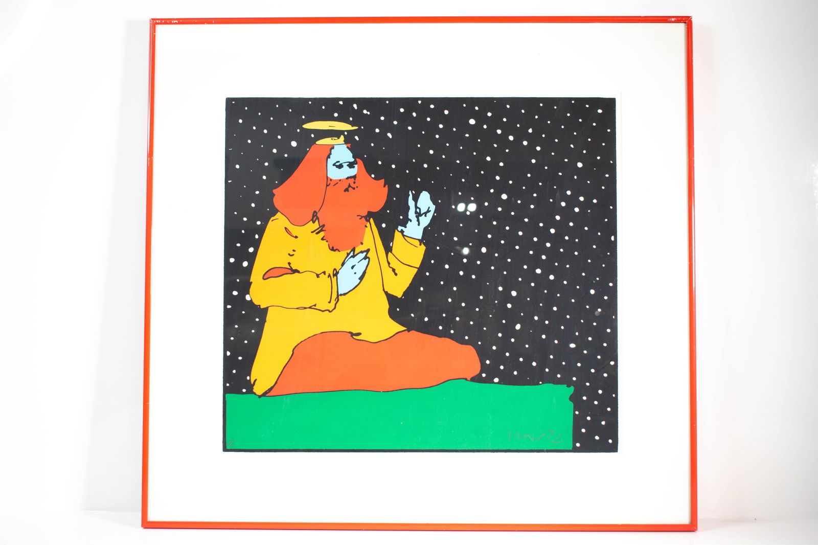 Peter Ma Satchicanada DP Pencil Signed & Dated 72: A fine Peter Max DP10. Titled 'Satchicanada' serigraph. This is a DP (Documented Proof) earlier version then an AP Artist Proof, it's nber 10. It is pencil signed and dated 1972. Height 22.5" Length