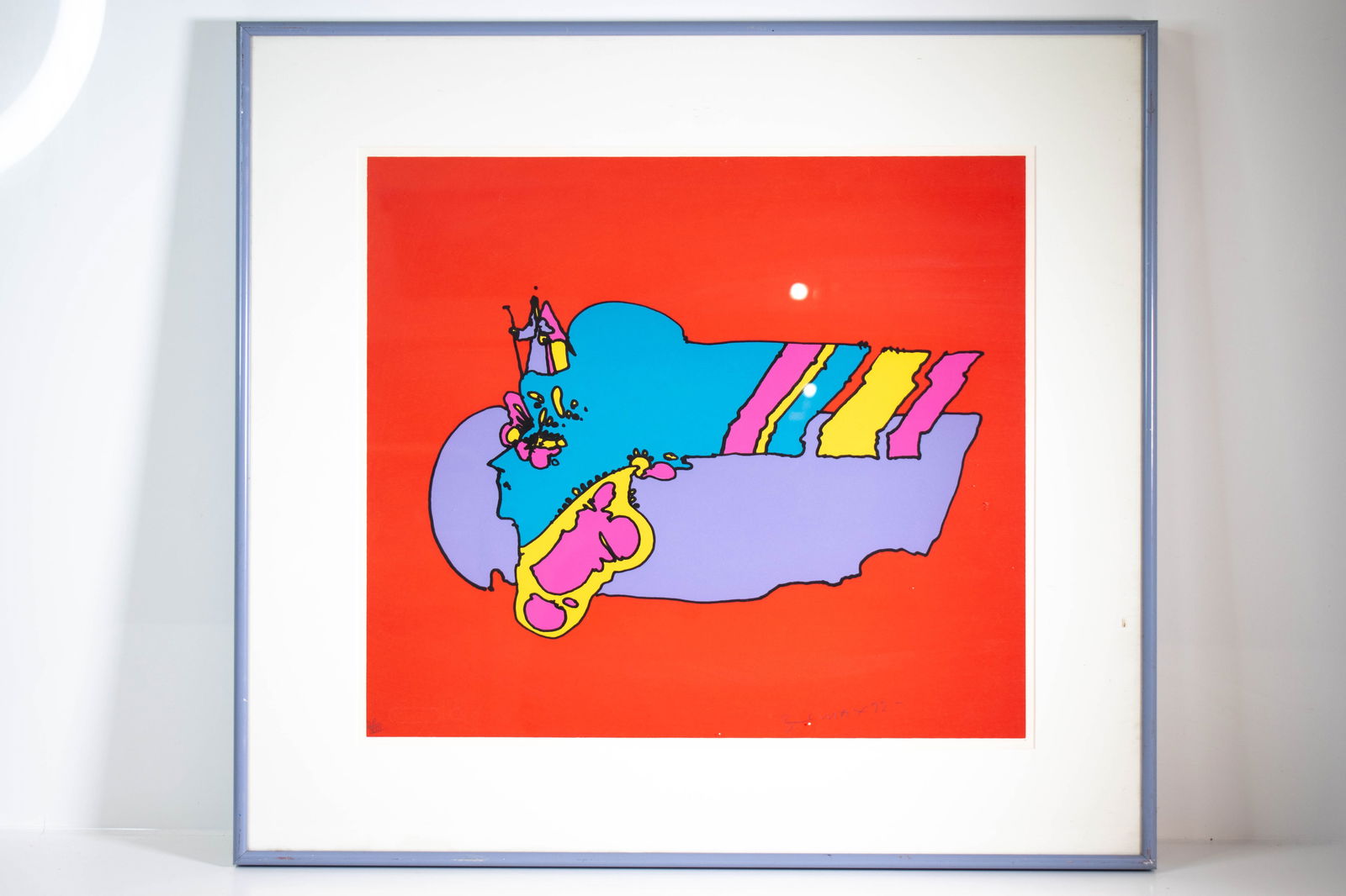 Peter Max Etching 'Remembering The Flight' 1972: A fine and more rare limited edition of Peter Max's 'Remembering the Flight'. DP, 'Documented Proof' number XIII, an earlier copy than an AP Artist Proof. Pencil signed and dated 1972. Height 22" Leng