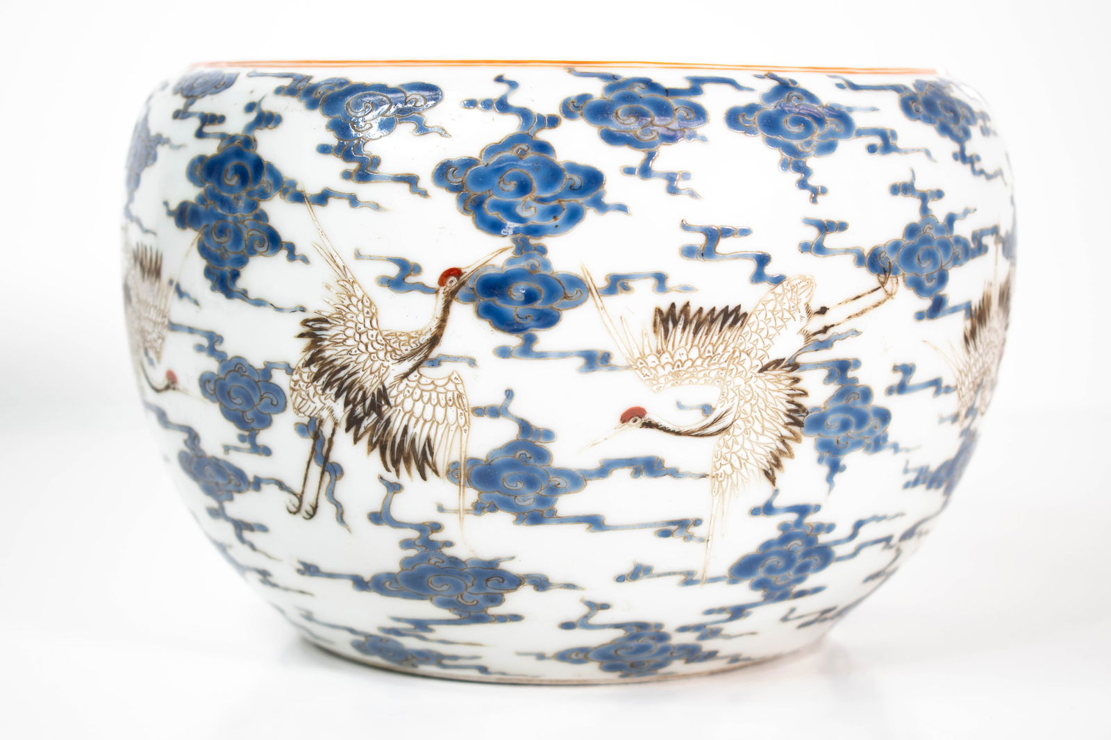 Chinese Porcelain Famille Rose Cloud and Crane Jar (1 of 6)