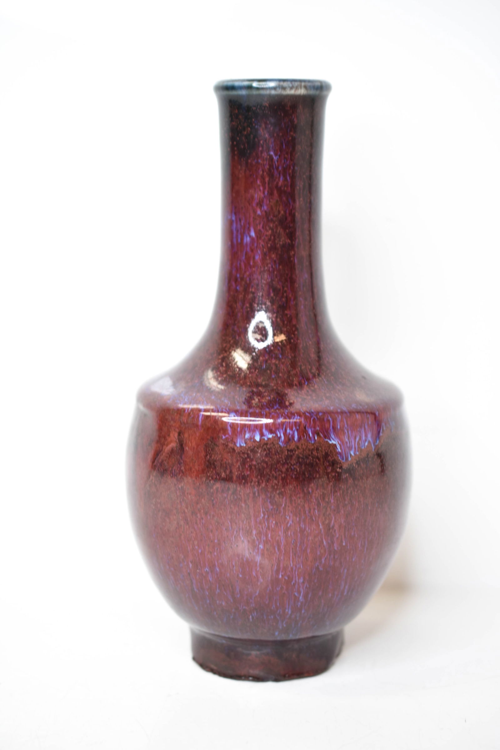 18th Century Long Neck Chinese Oxblood Vase (1 of 5)