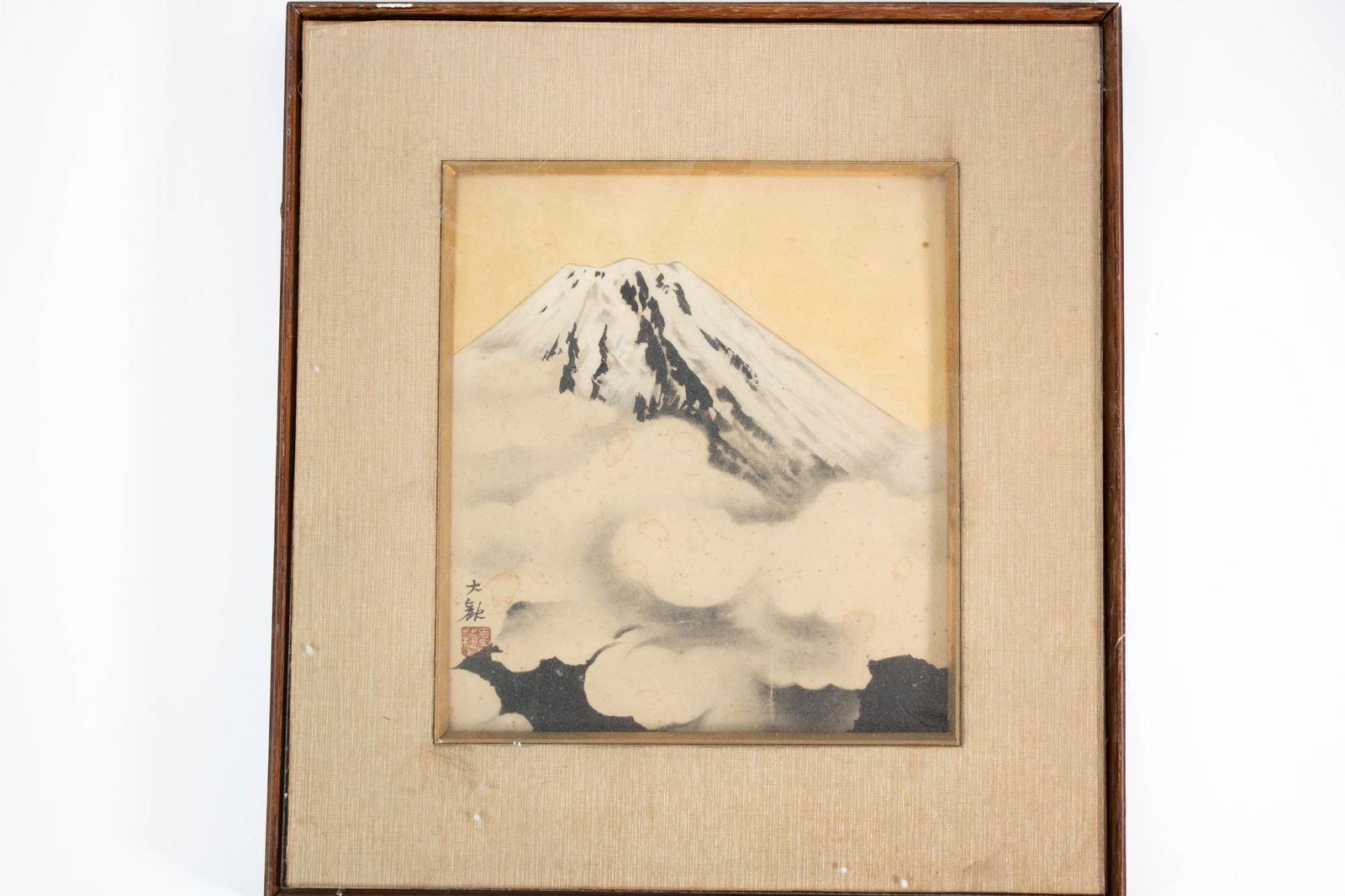 Yokoyama Taikan 1868-1958 Sacred Summit Fuji: A fine piece of artwork of Scred Summit FujiHeight 15.5" Length 17" ****We Offer In-House Shipping***