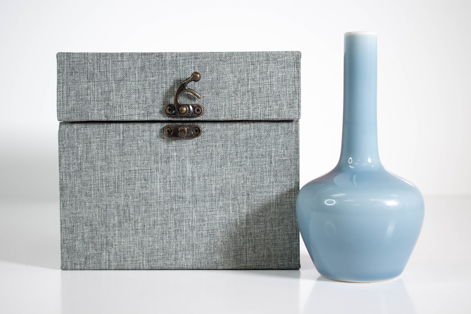Chinese Clair-de-Lune Glazed Porcelain Bottle Vase: A Fine Chinese vase in the Clair-de-Lune Glaze with a six character Yongzheng seal mark . Height 7" ****We Offer In-House Shipping***