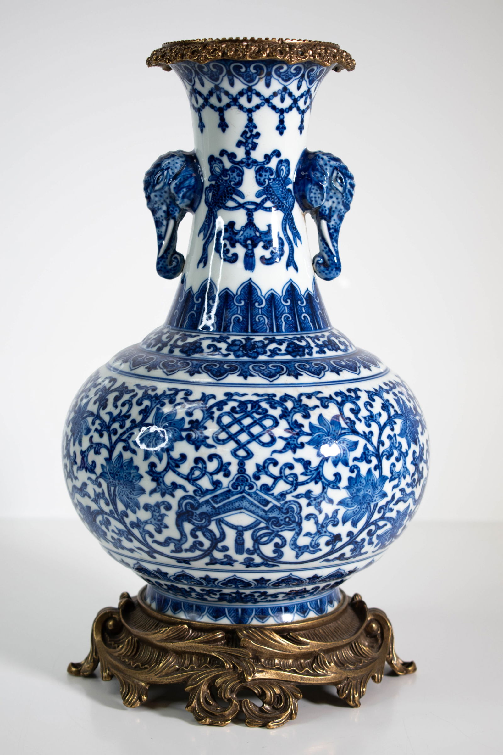 Exquisite Chinese Blue & White Vase with Bronze (1 of 11)