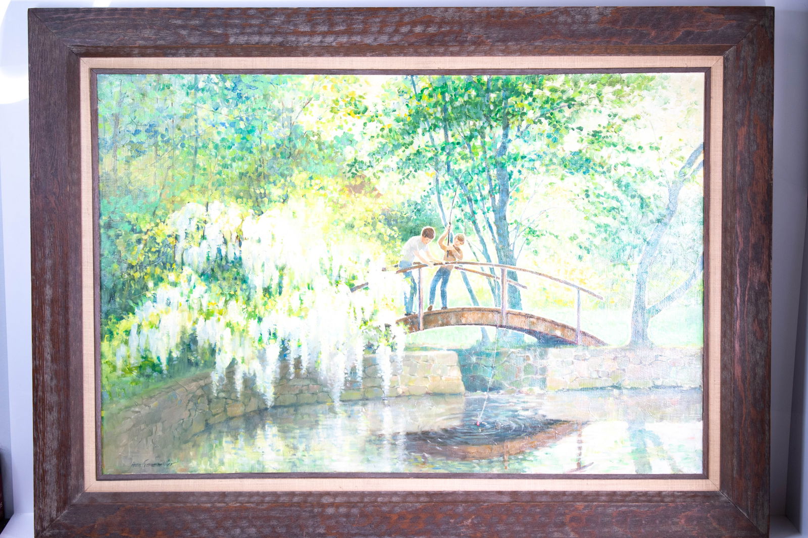 Jean Franz Miller Painting (American, 20th c.): Well listed Pennsylvania artist. Height 31" Length 43" ****We Offer In-House Shipping***