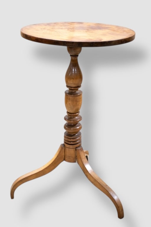 Antique Plant Stand: Circa 1840-1880 Repair done to one leg, measures approx. 21"w x 29"h. ****We Offer In-House Shipping***
