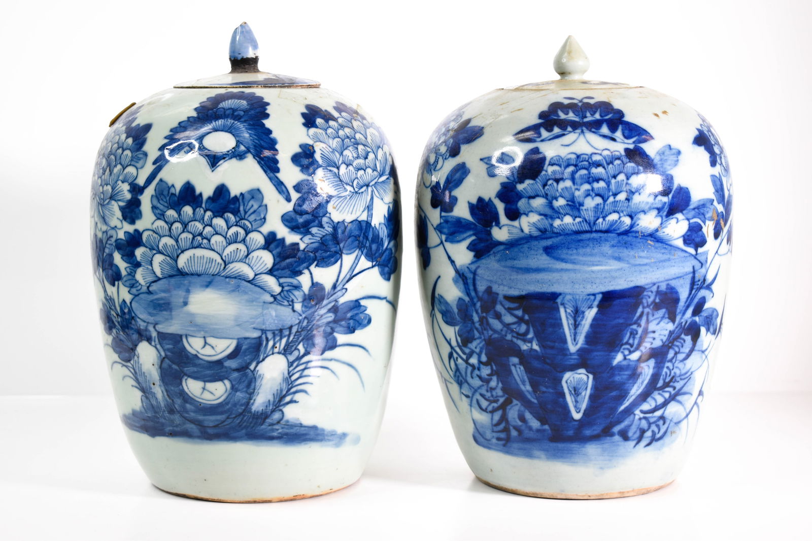 Antique Chinese Kangxi Style Blue & White Jars (1 of 9)