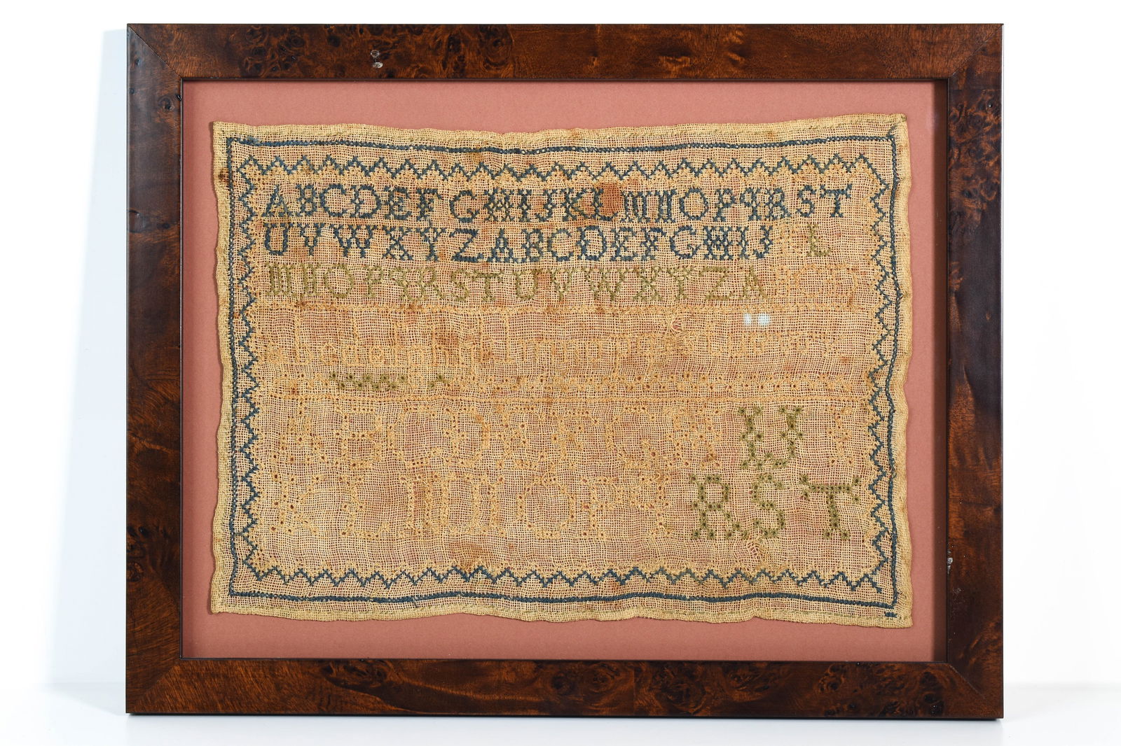 Antique Pennsylvania Sampler: Height 11.5" Length 14.5" ****We Offer In-House Shipping***
