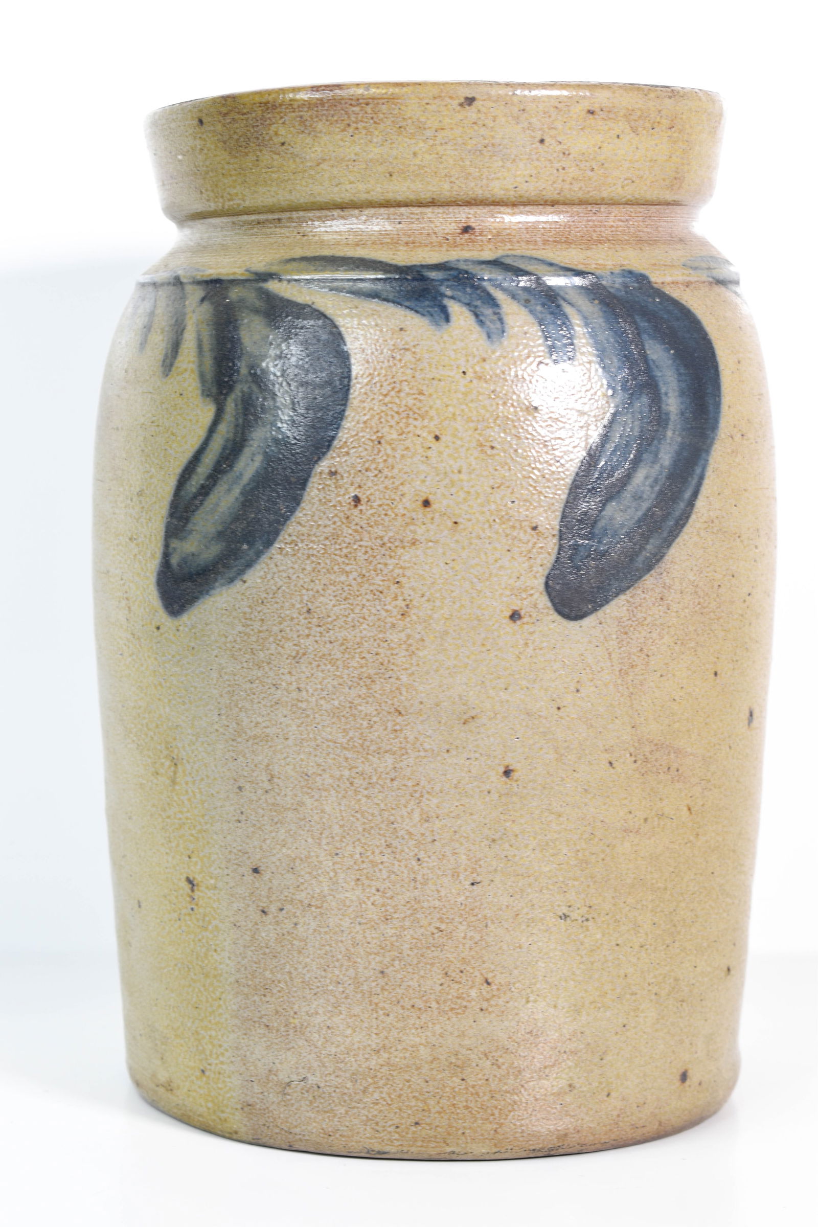 Antique Blue Decorated Stoneware Crock (1 of 5)
