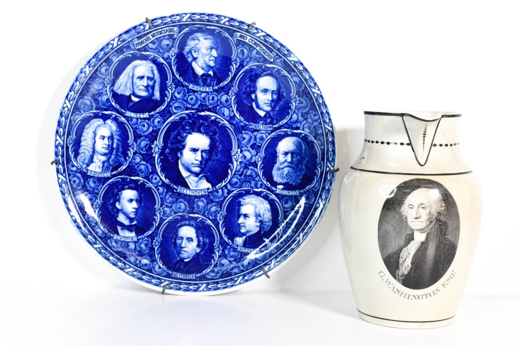 Antique Historical Blue & Staffordshire: A nice lot of 19th century porcelain Largest item Length 10" ****We Offer In-House Shipping***