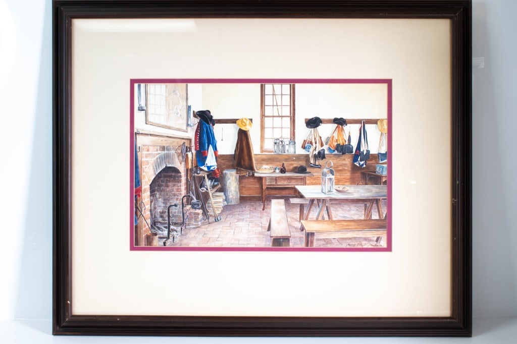 Harry Lloyd Jaecks Interior Watercolor (20th C): A nice watercolor of an interior. Height approximately 32" Length 25" ****We Offer In-House Shipping***
