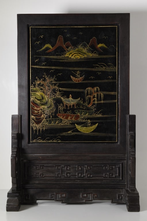 Early 20th Century Chinese Table Screen: Includes an early 20th century Chinese table screen