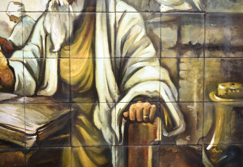 Ceramic Tile Mural Panel - Scholar at Study - 4