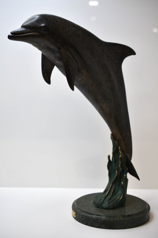 J Wyatt Original High Tide Bronze Sculpture: Original 20th century bronze. Measures approx. 20"h