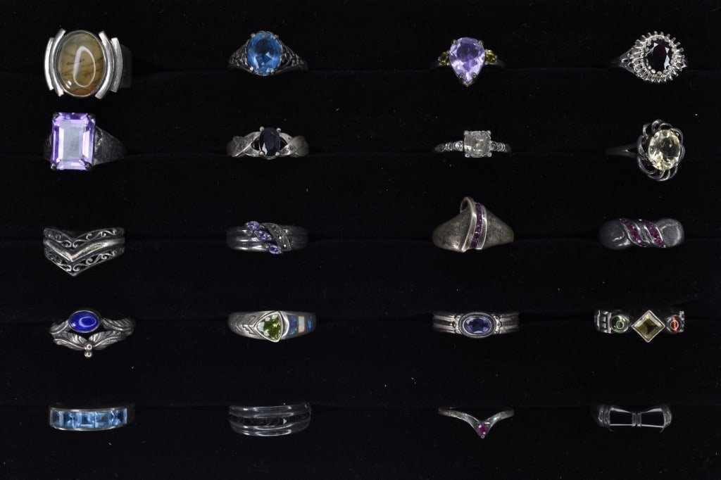 Sterling Silver & Semi-Precious Stones Rings (1 of 6)