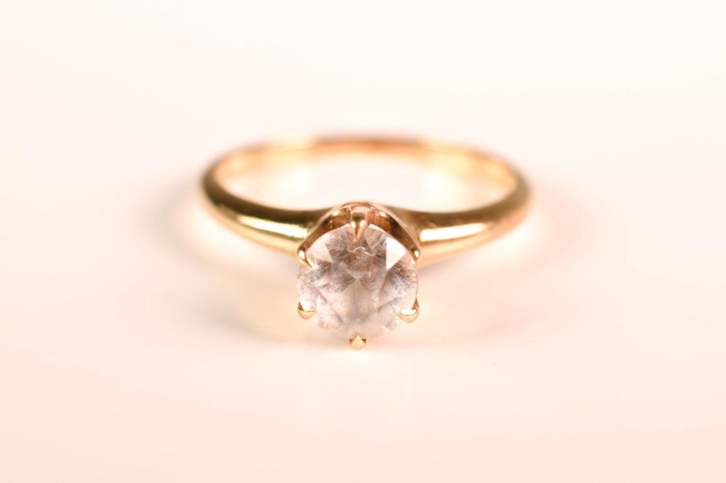 14K Gold Diamond Simulant Ring 3 Grams (1 of 7)