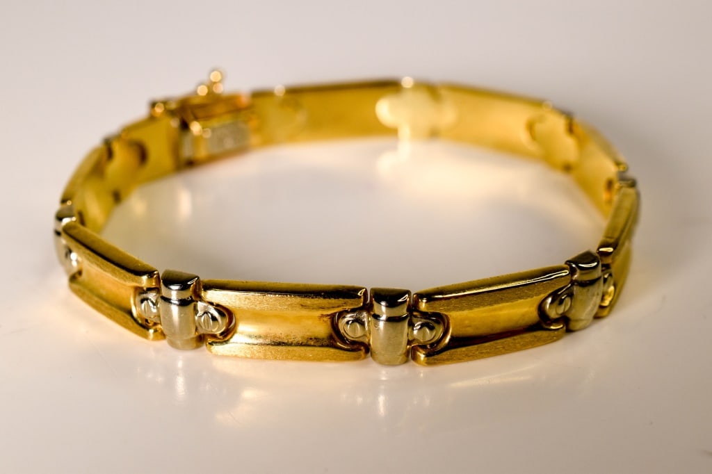 14K Gold Modernist Bracelet 7.5" 11 Grams (1 of 5)