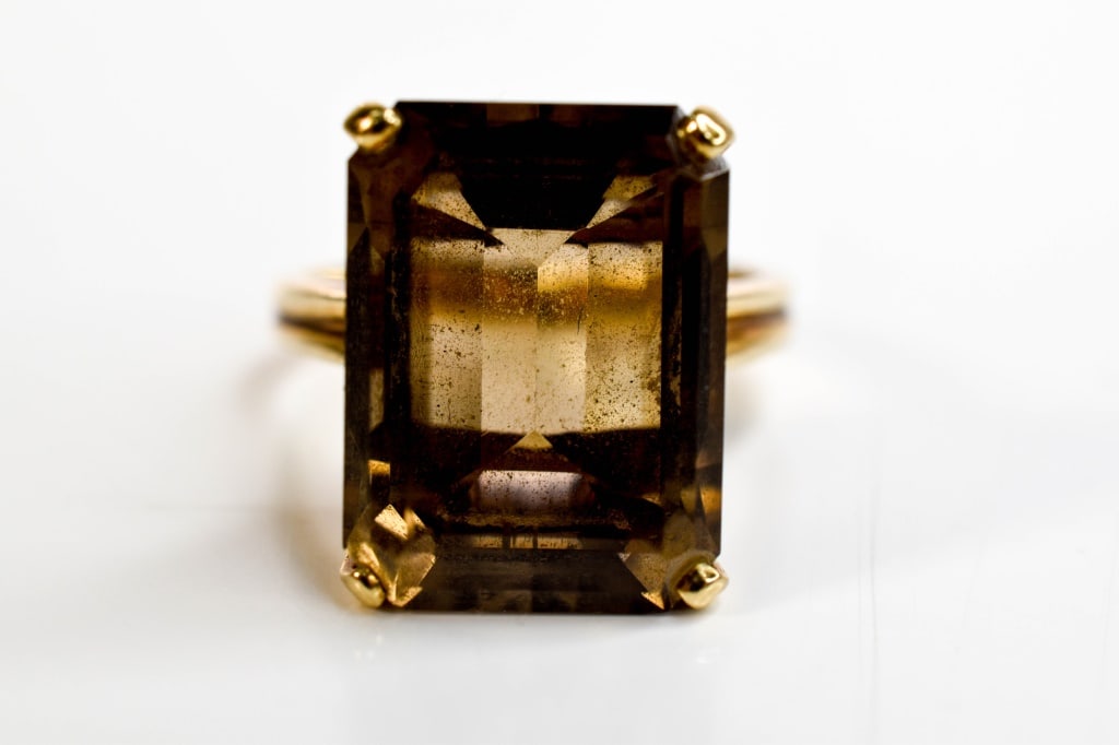 10K Gold & Smokey Quartz Ring 6.2 Grams (1 of 6)