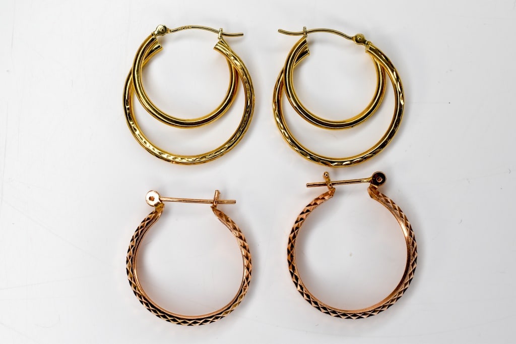 14K Gold Hoop Earrings 4.8 Grams (1 of 5)
