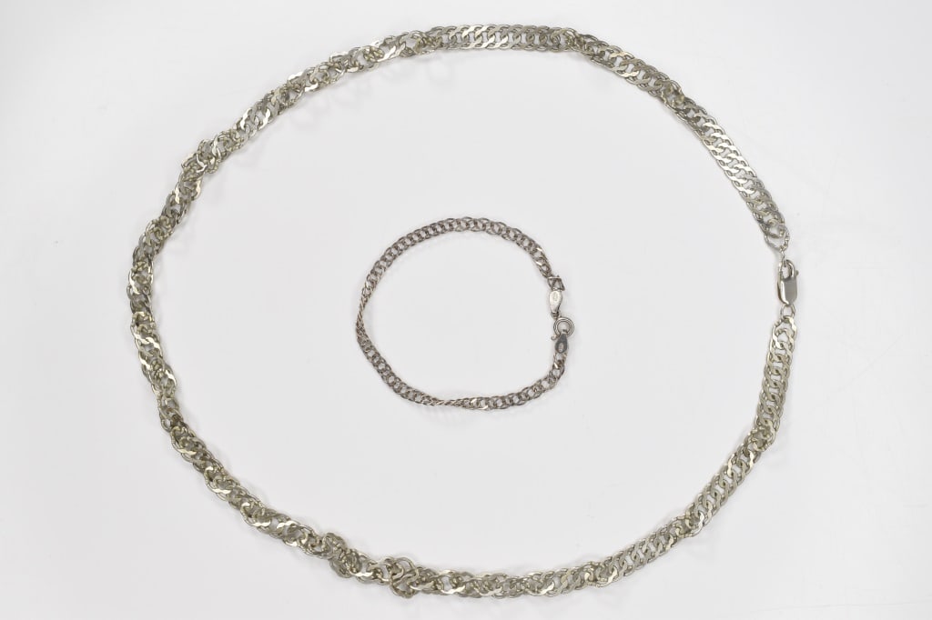 Sterling Silver Necklace & Bracelet (1 of 5)