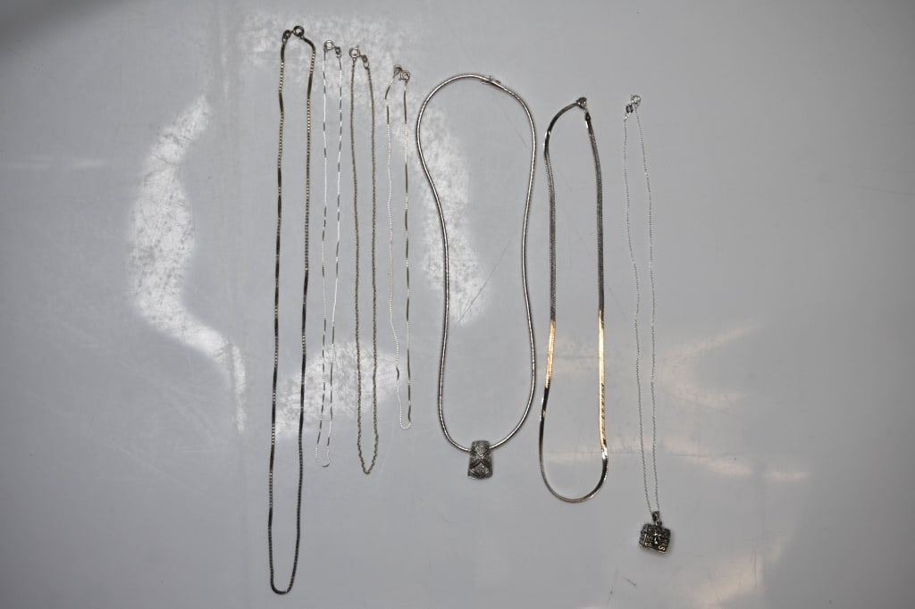 Sterling Silver & Diamond Necklaces (1 of 6)