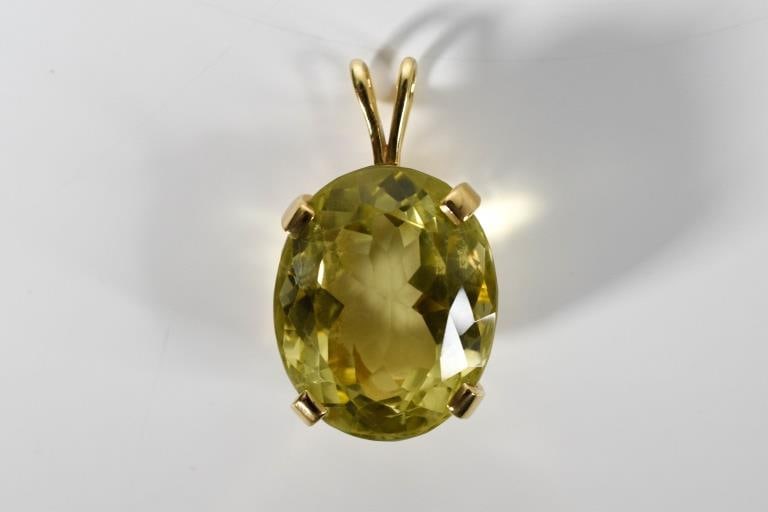 14K Gold & Quartz Pendant (1 of 2)