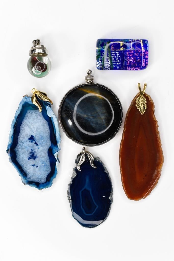 Stone & Foil Glass Pendants (1 of 3)