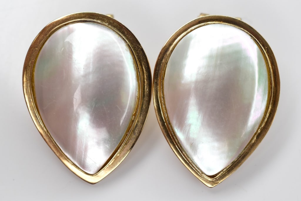 14K Gold & Mother of Pearl Earrings (1 of 5)