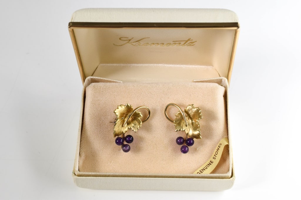 Krementz Gold-Filled Earrings with Amethyst (1 of 4)