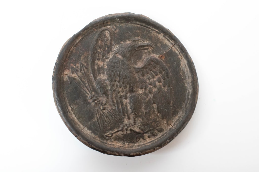 Civil War "Burnside" Pattern Eagle Breast Plate.: Civil War "Burnside" pattern eagle breast plate. Length approximately 3" Provenance: Acquired from a single owner private estate collection originating in Gettysburg, Pennsylvania. The collection was 
