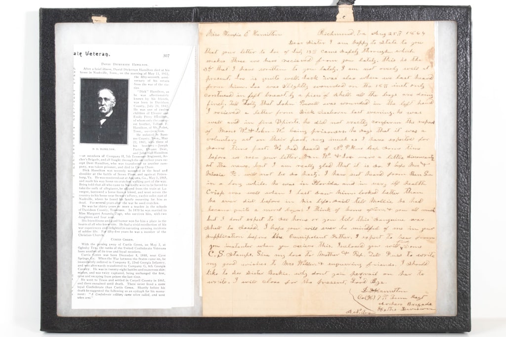 Letter to a Civil War Veteran Richmond, VA in 1864 (1 of 4)