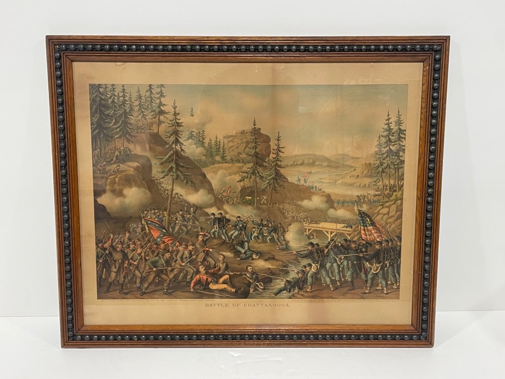 Antique Lithograph 'Battle of Chattanooga' (1 of 2)