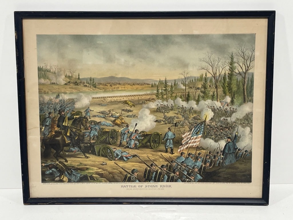 Antique Framed Print of Battle of Stone River (1 of 2)