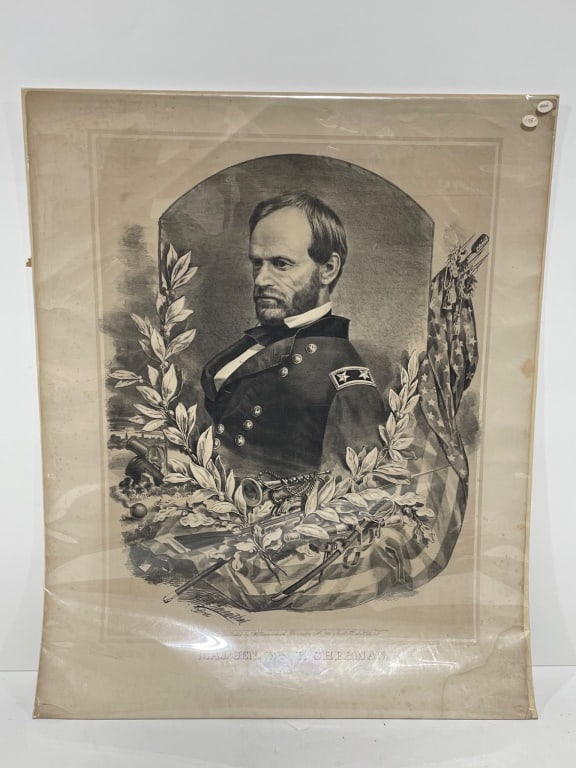 Antique Print of Maj. Gen. W.T. Sherman (1 of 2)