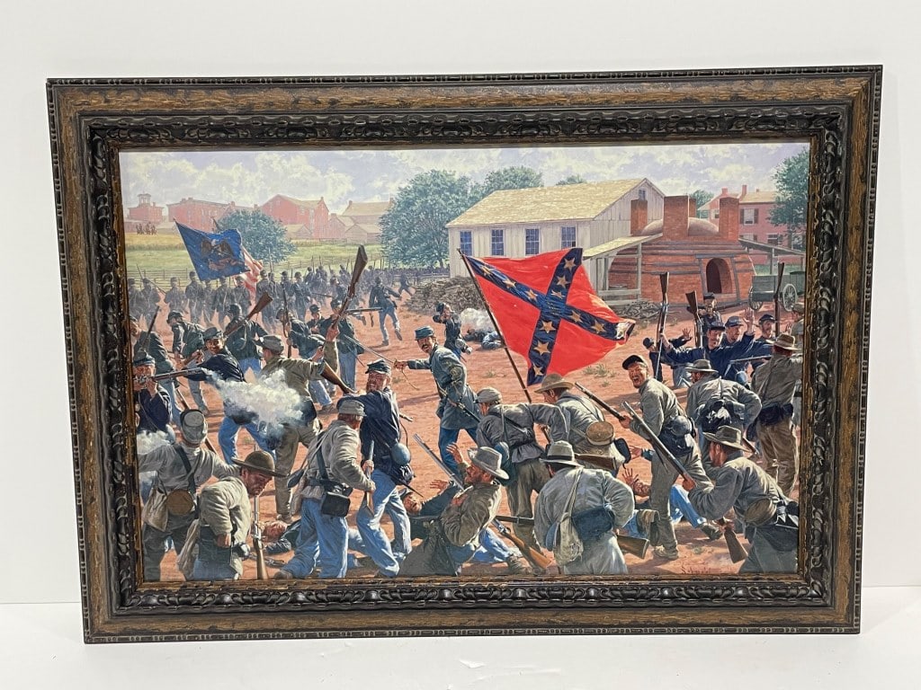 Framed Civil War Battle Scene Colored Print (1 of 1)