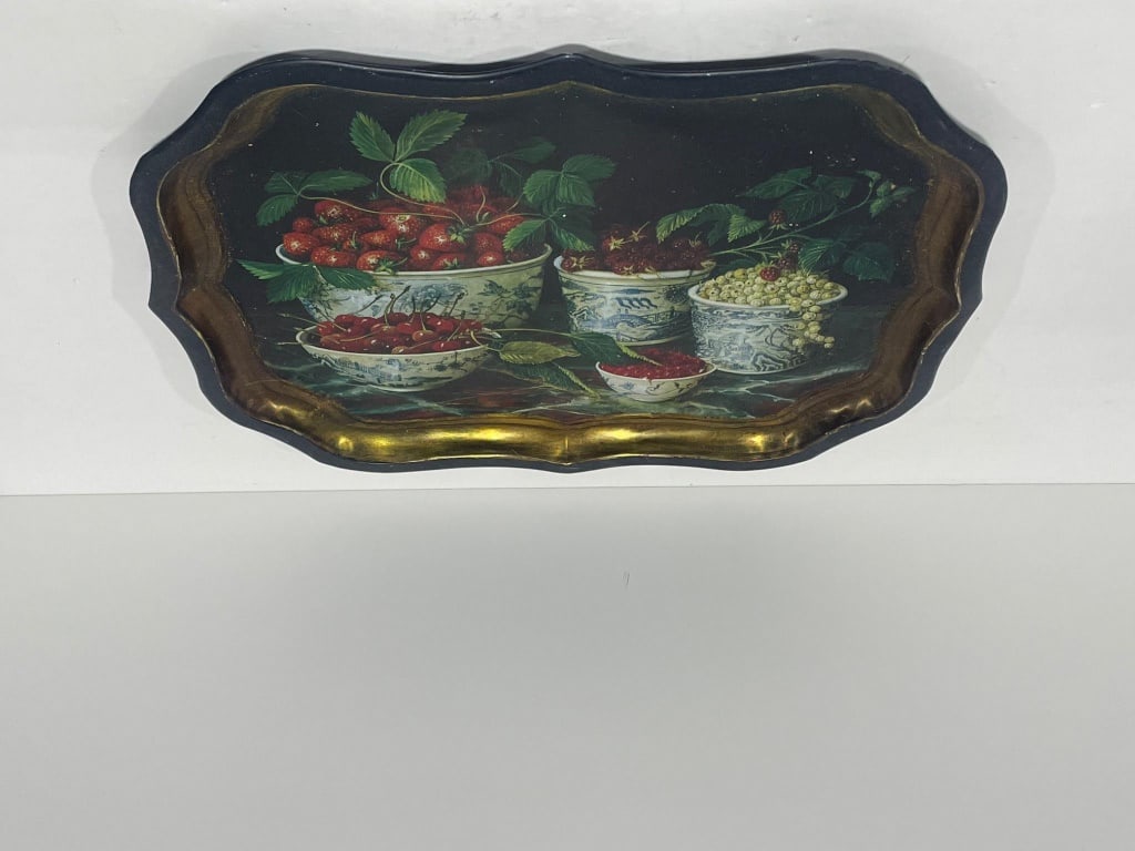 Antique Hand-Painted Toleware Tray (1 of 2)