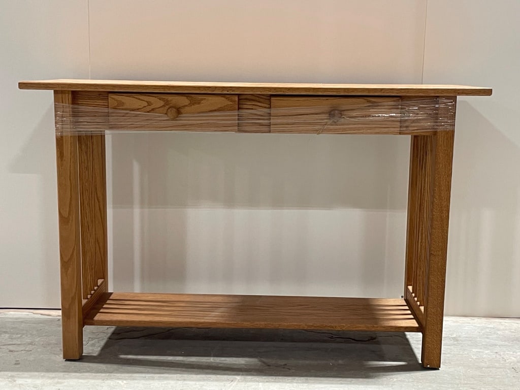 Oak Console Table with Lower Shelf (1 of 4)