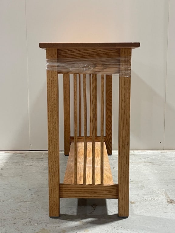 Oak Console Table with Lower Shelf - 2