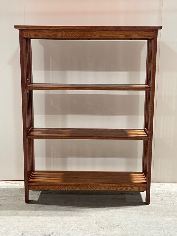 Amish Oak Book Shelf with Slatted Sides (1 of 3)