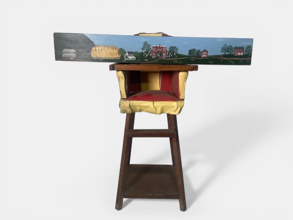 Wood Chair with Painted Backrest Panel (1 of 8)