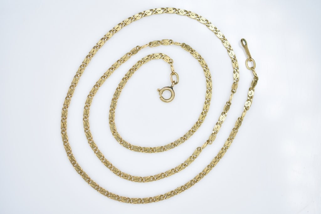 14k Gold Necklace 7.23g: Yellow gold 585. 14K Gold Necklace measuring approximately 20" in length and 7.23g ink weight.