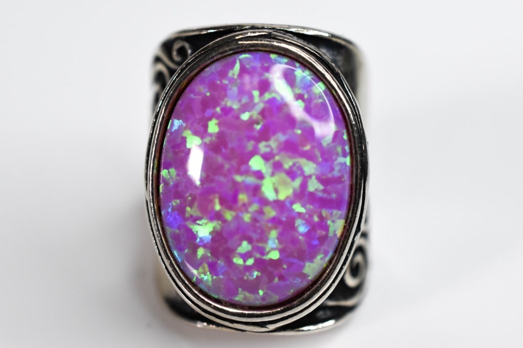Israeli Silver Ring Fire Opal Style: Size is approx. 5.5 Israeli Silver Ring Fire Opal Style