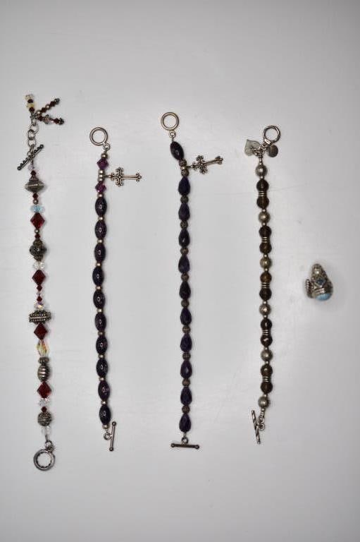 Sterling Silver Jewelry Collection: Sterling silver jewelry collection set with stones , cabochons, and crystal