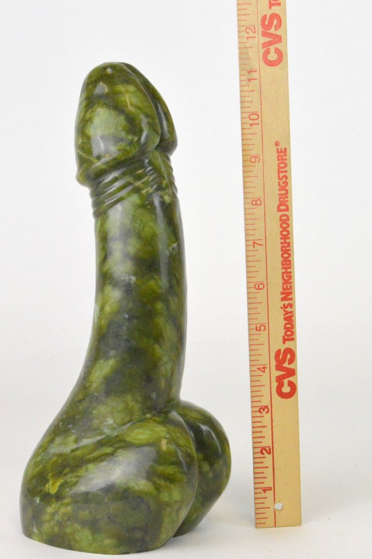 Large Hand Carved Jade Penis, 11.5": Large hand carved Jade phallus or penis about 11 1/2" overall 15,020 cts
