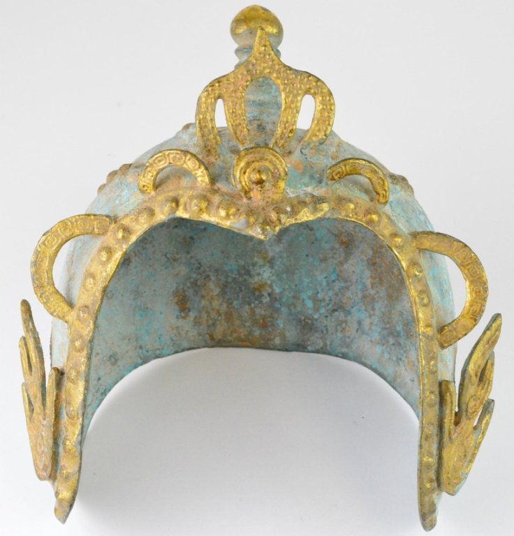 13th Century Dai Viet Gilt Bronze Helmet: Dai Viet Gilt Bronze Ceremonial Helmet 13th century. Approximately 8.5"W x 8"H