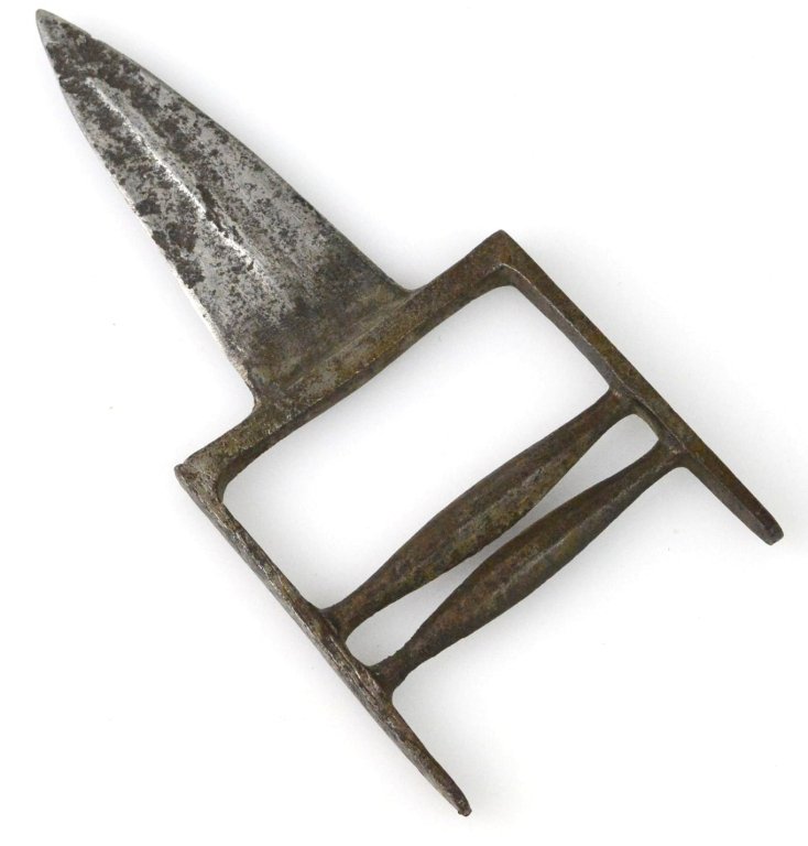 17th Century Rajput Warrior's Katar: Rajput Warrior's Katar punching and blocking weapon. Able to pierce time period armr in Asia. Also used as a concealed assassin's weapon. Approximately 7.5"L