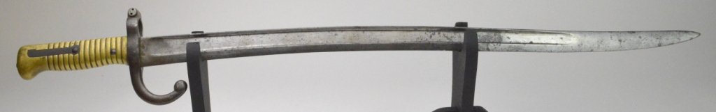 Chassepot French Rifle Bayonet St. Etienne Armory: Chassepot French Rifle Bayonet St. Etienne Armory 1871. 28 long overall, stand/display not included"