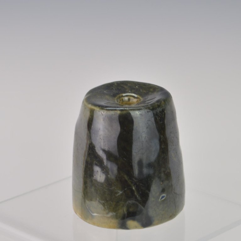 18th C. Porcelain Quill Pen Holder: Chinese 18th C. Porcelain Quill Pen Holder. Probably a Military Officer's. 2 1/4" High